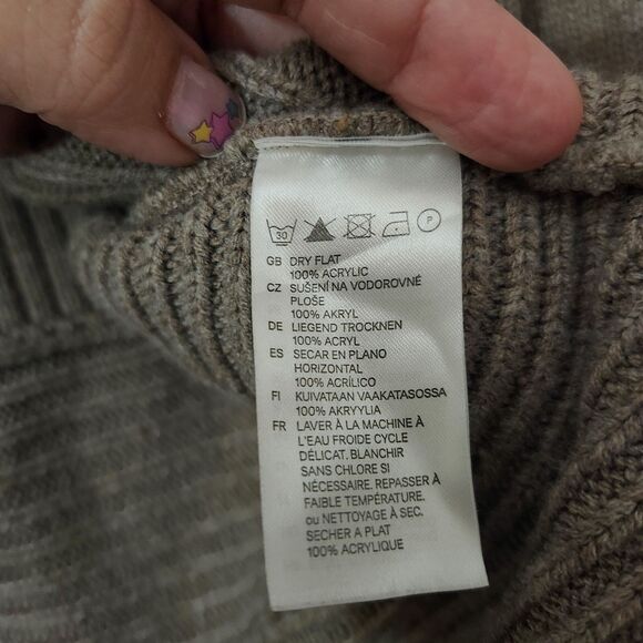 H&M Brown Ribbed Knit Shawl Collar Cardigan Women’s Size Medium Cozy Fall Winter - Picture 5 of 11